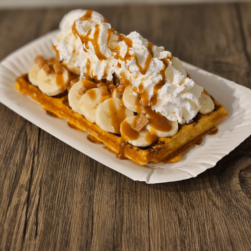 Wafel banana salted caramel