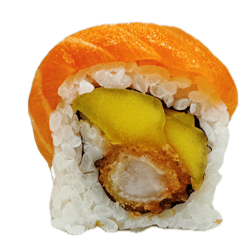 Zalm en mango ebi maki