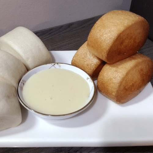 Fried buns with condensed milk