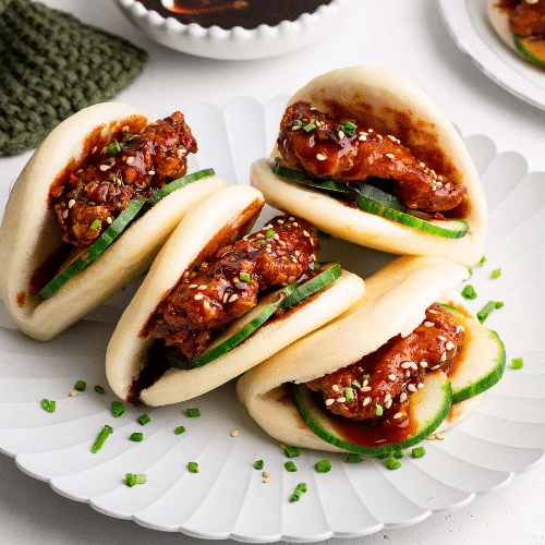 Bao buns Koreaanse fried chicken soy garlic