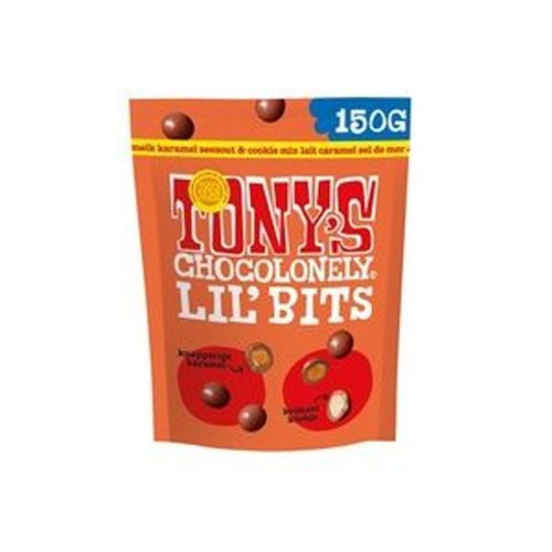 Tony's chocolonely melk karamel zeezout & cookies mix Zak 150 Gram