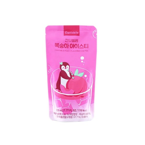 Cantabile limonade perziksmaak pouch 230 milliliter