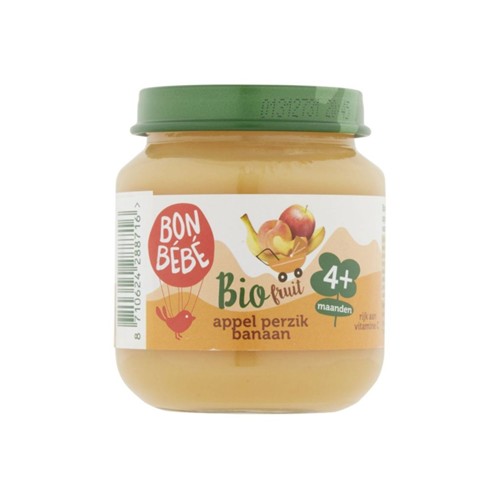 Bonbébé 4m04 bio appel perzik banaan 125 gram