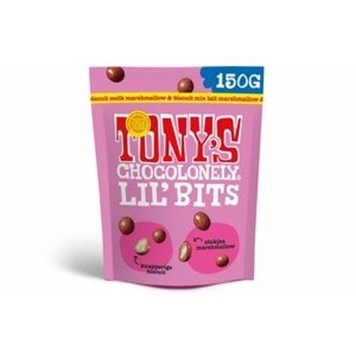 Tony's chocolonely melk marshmallow & biscuit mix Zak 150 Gram