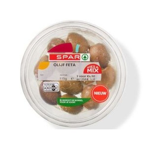 Spar olijven gevuld feta Kuipje 115 Gram