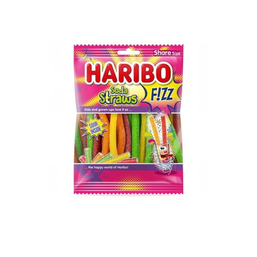 Haribo snoep staafjes met frisdranksmaken. zak 180 gram