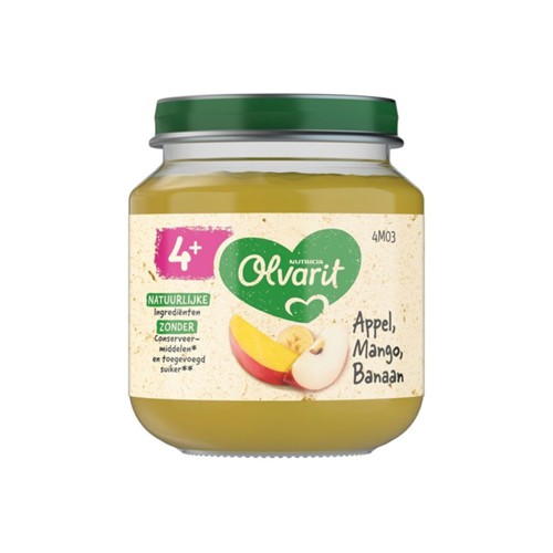 Olvarit appel mango banaan 125 gram