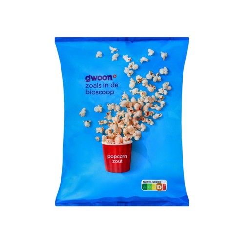 g'woon popcorn zout zak 100 gram