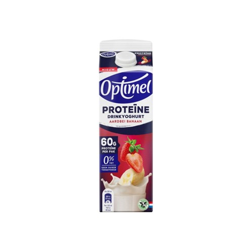 Optimel drinkyoghurt proteïne aardbei-banaan