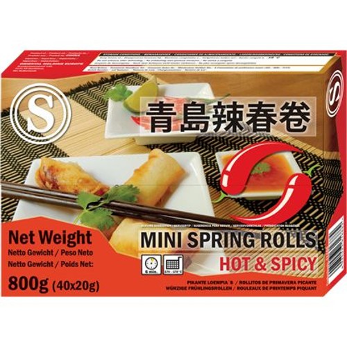Tsing Tao  Mini Loempia's Heet & Pittig  (40 stuks) 800g