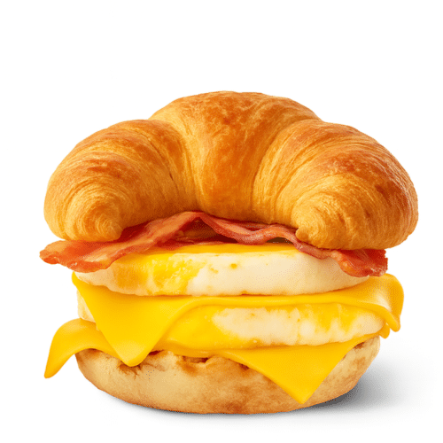 Croissant double egg and bacon