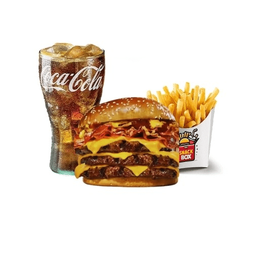 Double cheesy bacon barbecue menu