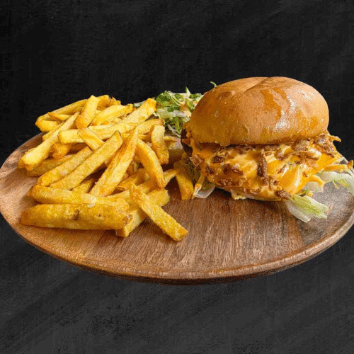 Plate spicy burger