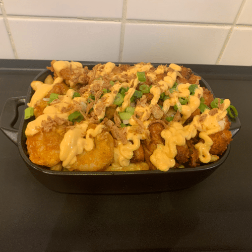 Loaded fries garnalen