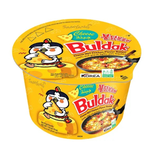 Buldak ramen noodles cheese bowl