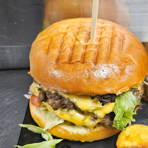 Dubbel smash burger menu met kaas