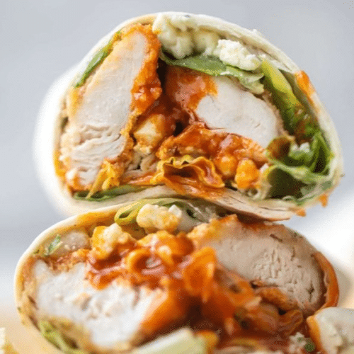 Wrap kipschnitzel met salade halal