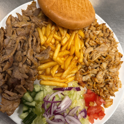 Shoarma en kipdöner schotel