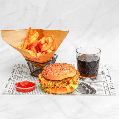 Crunchy pickle burger menu