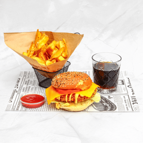 Spicy chicken burger menu