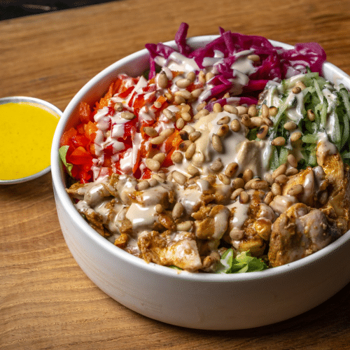 Chicken tehina salade