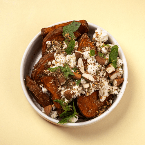 Zoete aardappel met feta