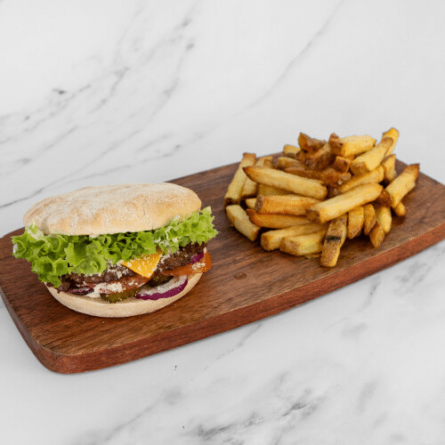 Truffel parmesan angus burger menu