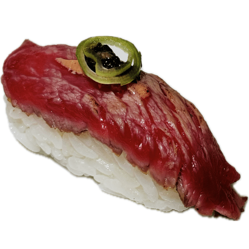 Nigiri beef met ganzenlever en truffel
