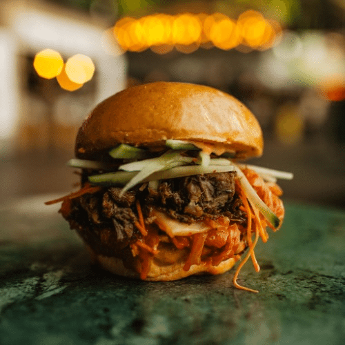 Duck burger kimchi