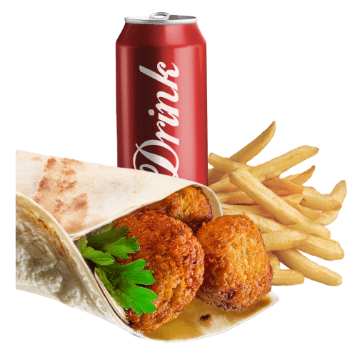 Vegan falafel wrap menu