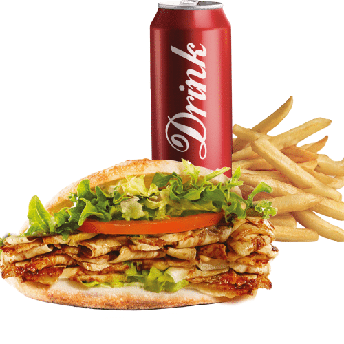 Kipdöner broodje menu