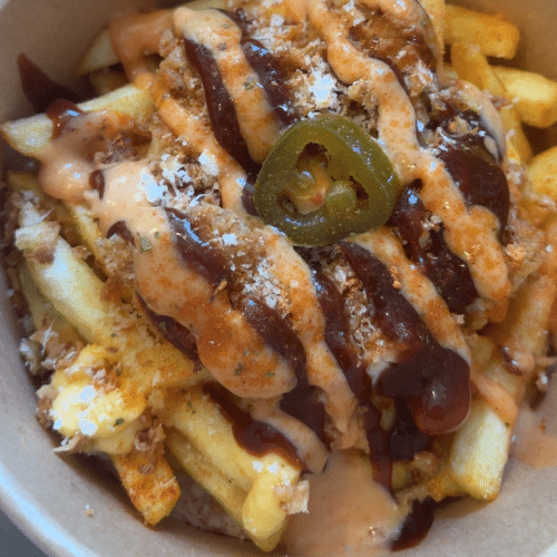Loaded fries crispy chicken