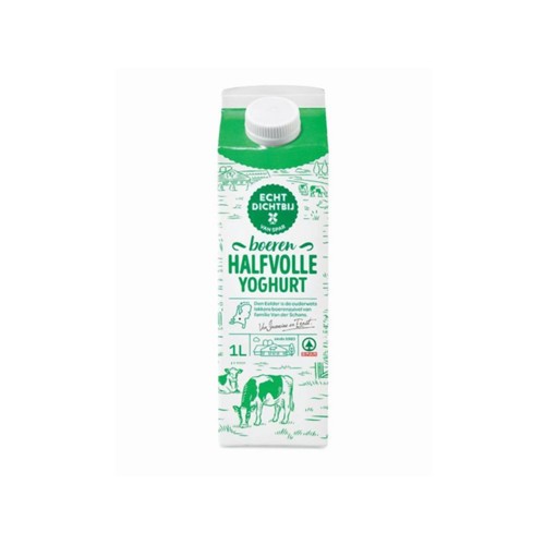 SPAR echt dichtbij boeren yoghurt halfvol Pak 1 l