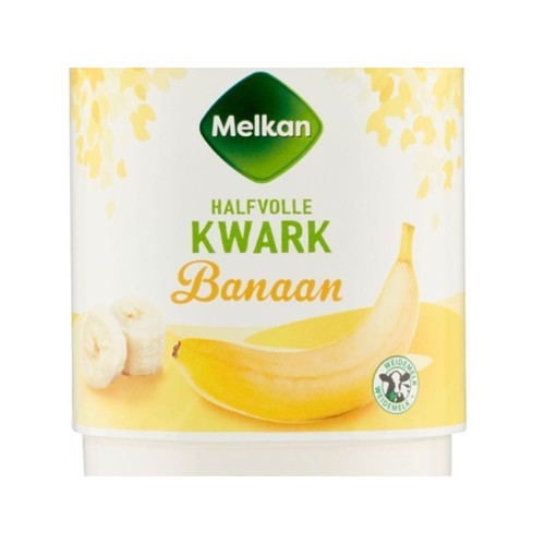 Melkan halfvolle kwark banaan