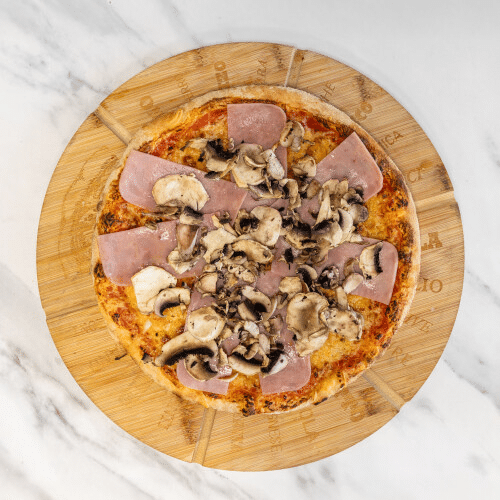 Pizza prosciutto funghi