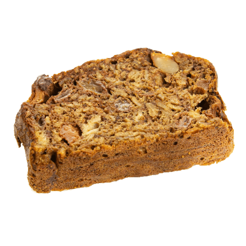 Banana bread with apple and raisins
