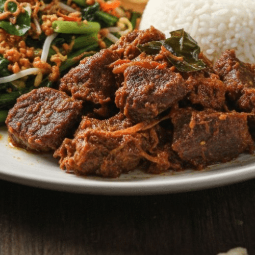 Rendang met rijst en pitjel special