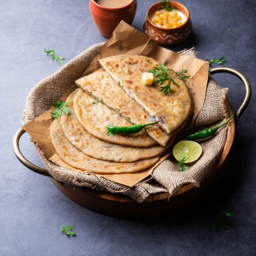 Paratha met raita salade