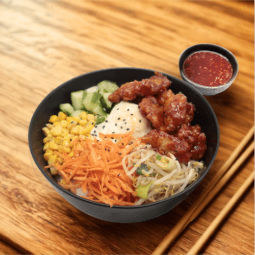 Bibimbap spicy sweet chicken