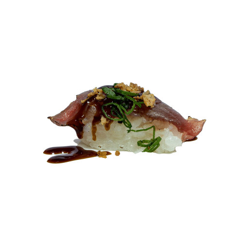 Flamed maguro nigiri
