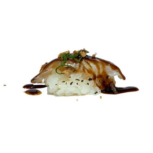 Flamed suzuki nigiri