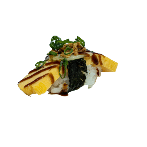Flamed tamago cheese nigiri