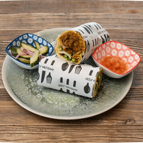 Roti rol kerrie lamsvlees