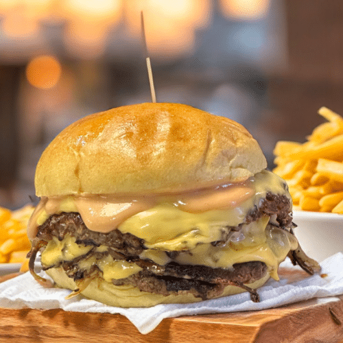 Smash burger triple patty
