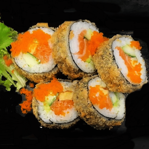 Gefrituurde crispy salmon roll