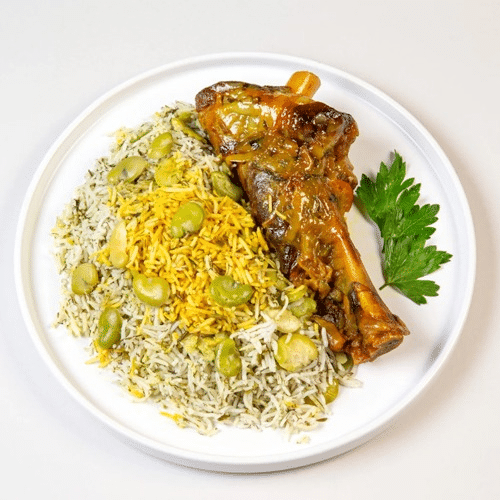 Baghali polo mahicheh