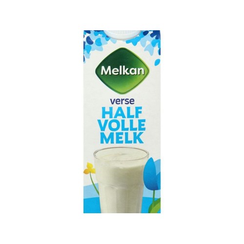Melkan melk halfvol Pak(je) 500 Milliliter