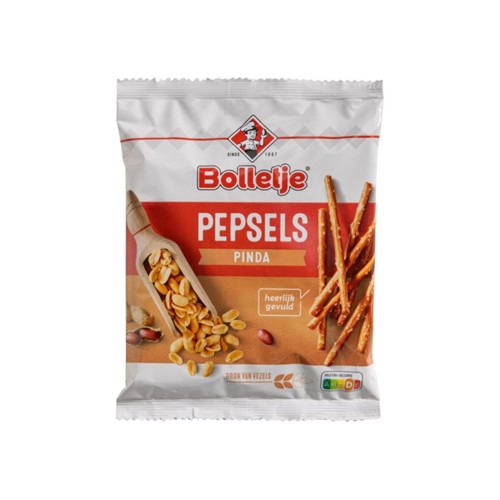 Bolletje pepsels pinda zak 115 gram