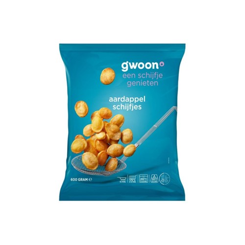 g'woon aardappelschijfjes zak 600 gram