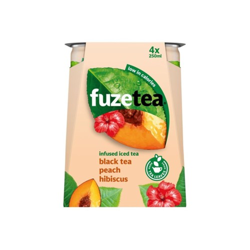 Fuze Tea ijsthee black tea peach hibiscus 4x250 ml